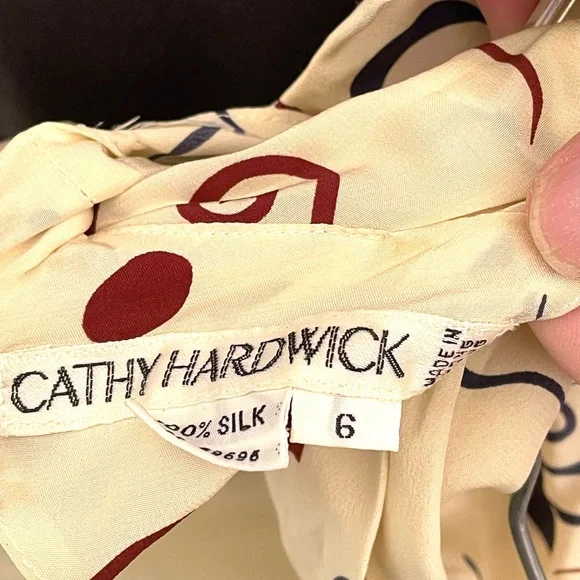 Vintage Cathy Hardwick silk celestial print blouse - Picture 6 of 6